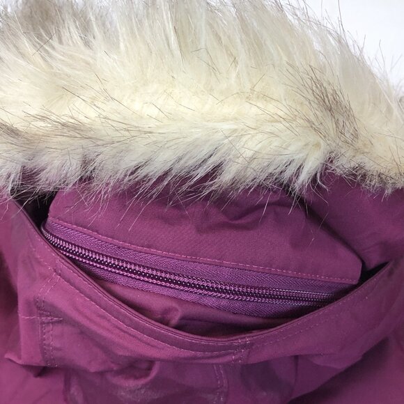 LL Bean Womens Goose Down Baxter State Parka Jacket Faux Fur Trim Removable Hood - Picture 12 of 13